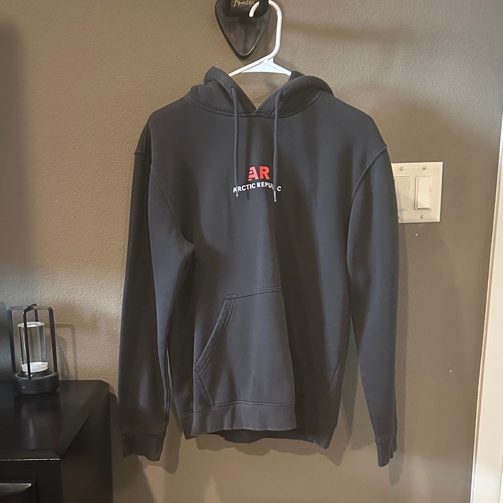 H&M Charcoal Hoodie with Red Accents